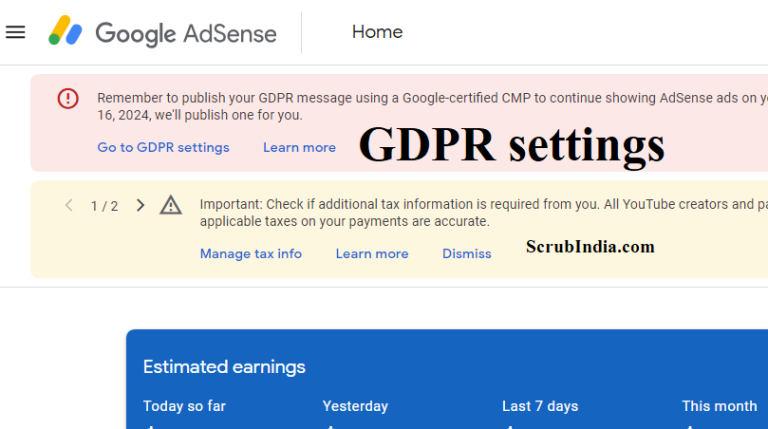 GDPR settings