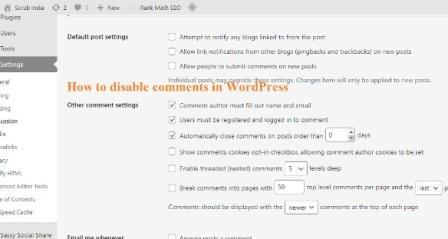 How to disable comments in WordPress